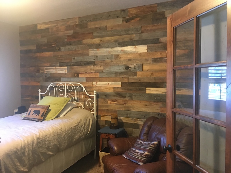wood accent wall bedroom natural color